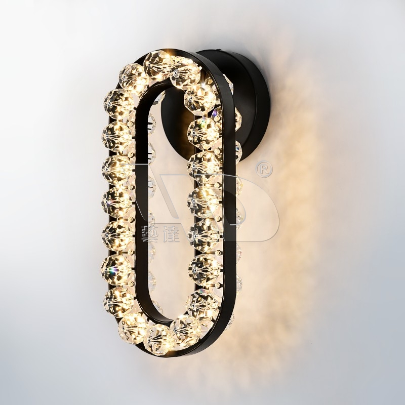 Matt-Black Oval Wall Light