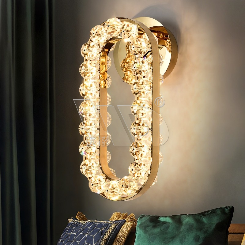 Golden Oval Shape Wall Light