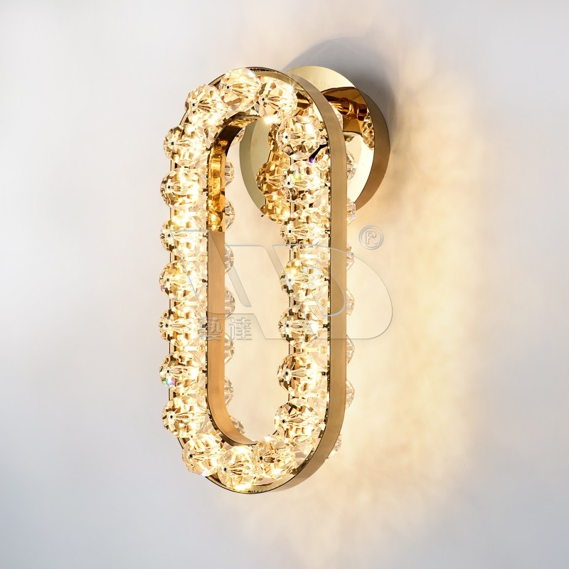 Golden Oval Shape Wall Light