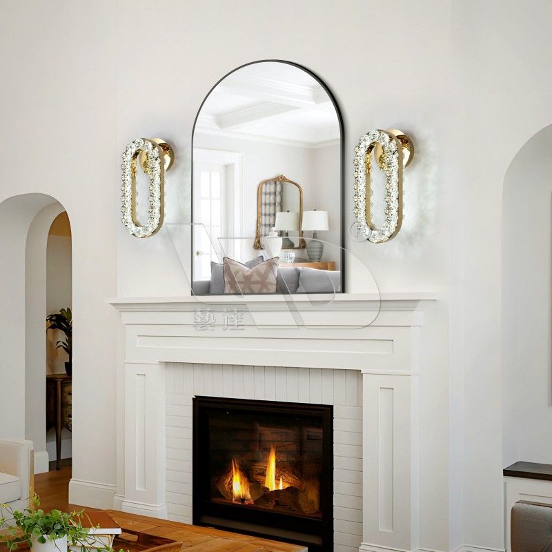 Golden Oval Shape Wall Light