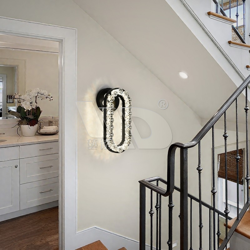 Matt-Black Oval Wall Light