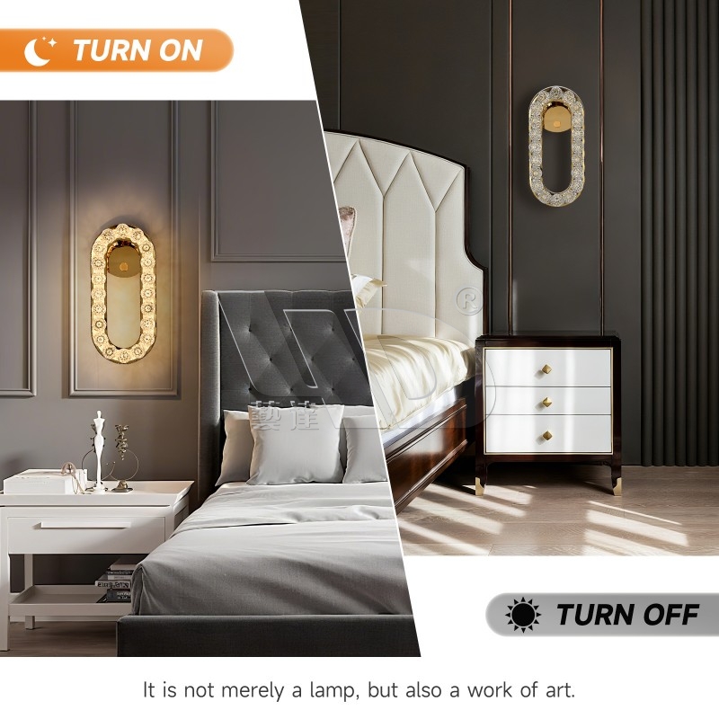 Golden Oval Shape Wall Light