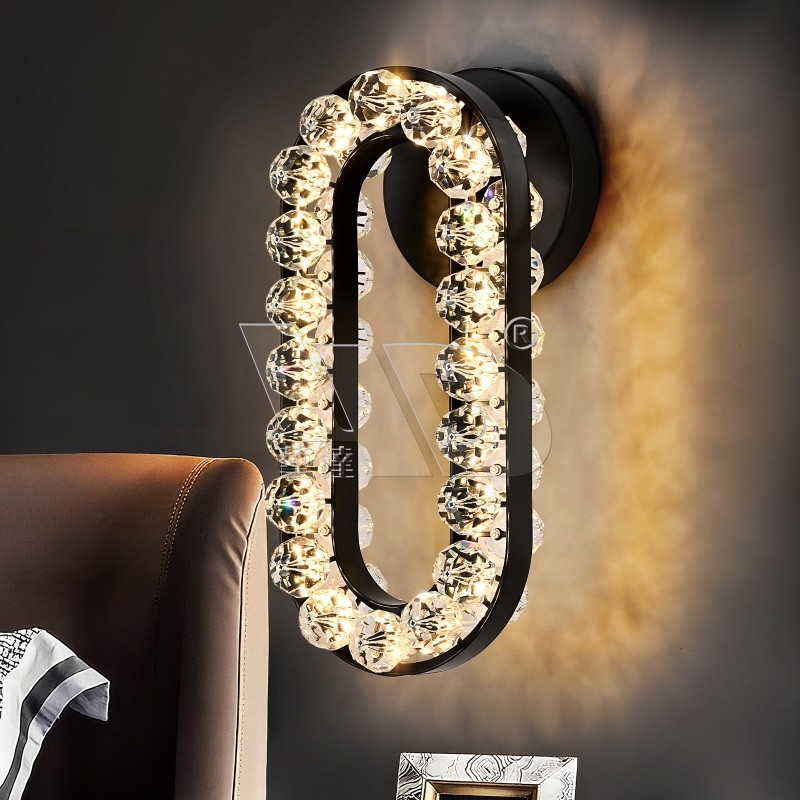 Matt-Black Oval Wall Light