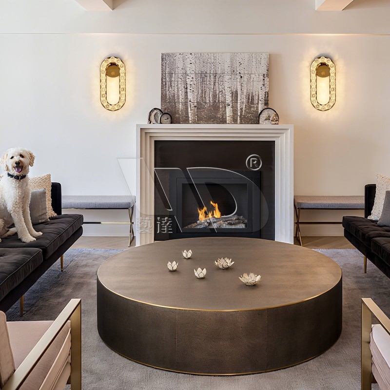 Golden Oval Shape Wall Light