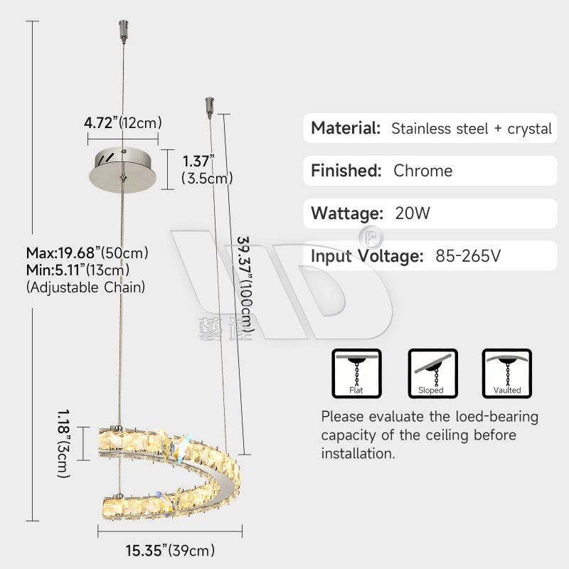 Semi-Circle Chandelier