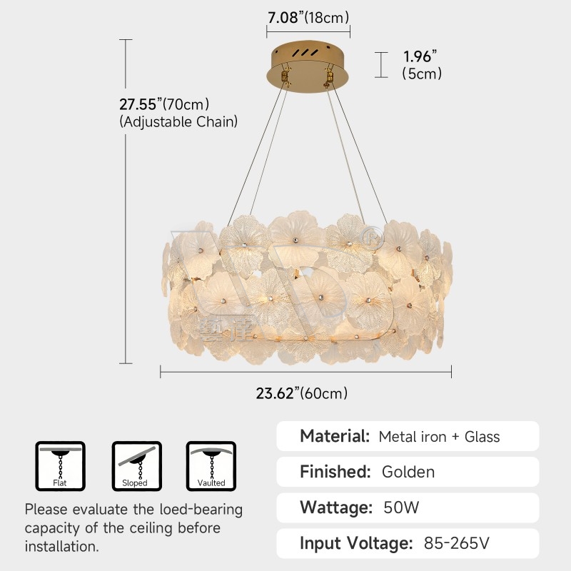 Snow-Flower Pendant Light (Sandblasting Technique)