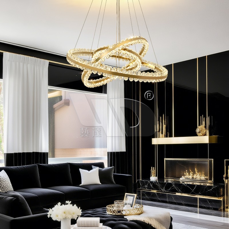 Glass Chandelier (6 Rings)