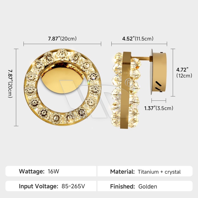 Golden Crystal Wall Light