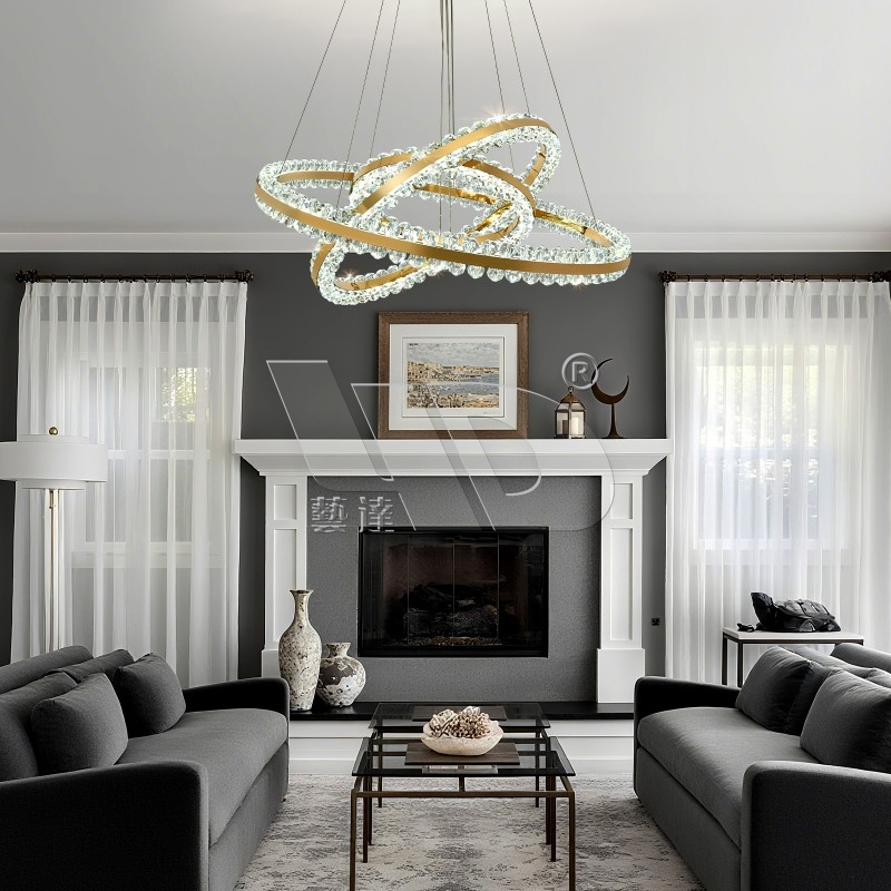 Glass Chandelier (6 Rings)