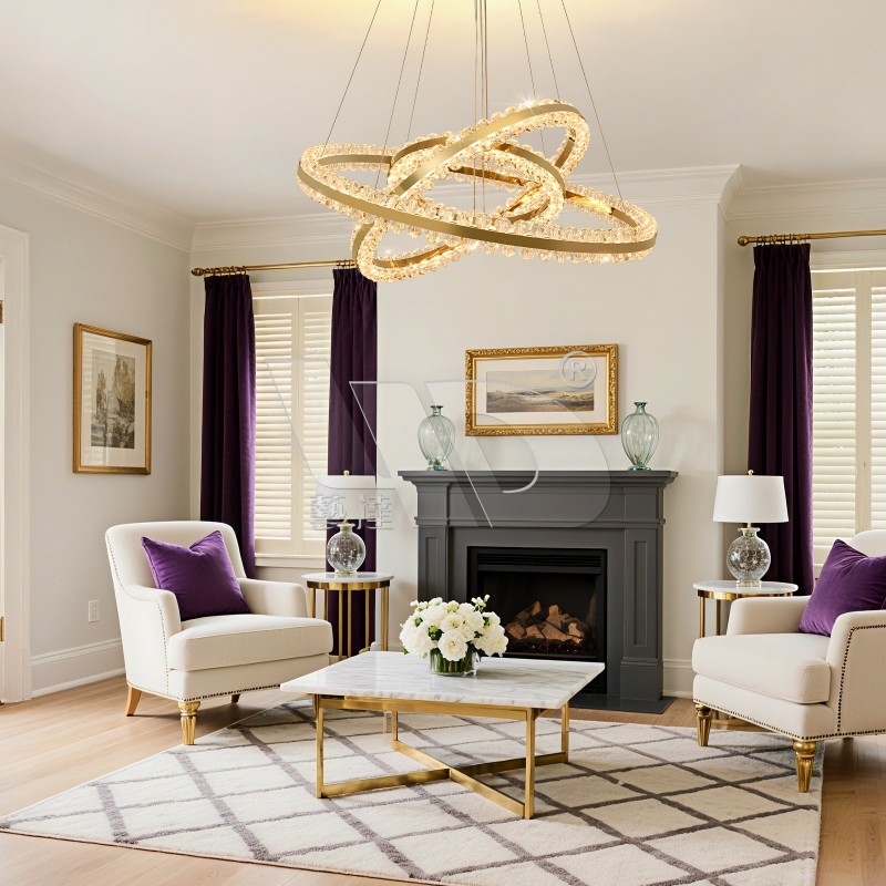 Glass Chandelier (6 Rings)