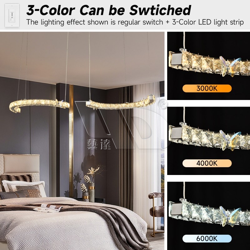 Semi-Circle Butterfly Chandelier