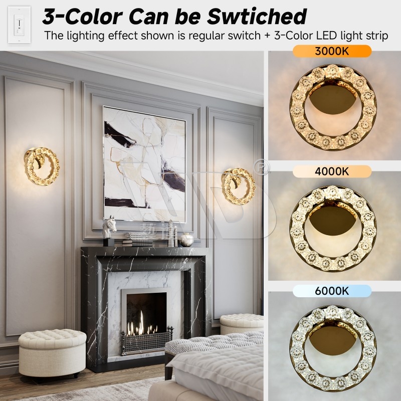 Golden Crystal Wall Light