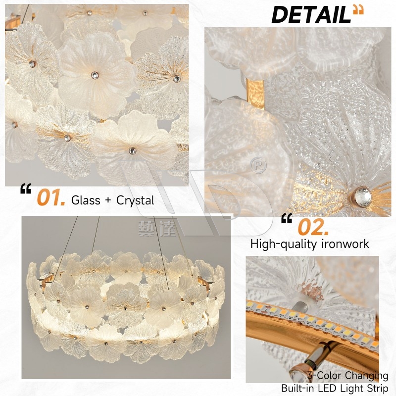 Snow-Flower Pendant Light (Sandblasting Technique)