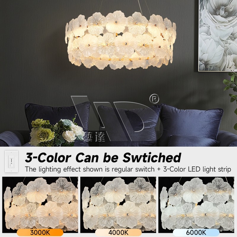 Snow-Flower Pendant Light (Sandblasting Technique)