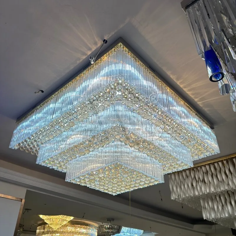 Square Crystal Ceiling Light