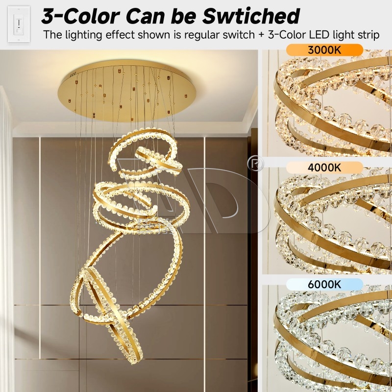 Six Circle Rings Chandelier