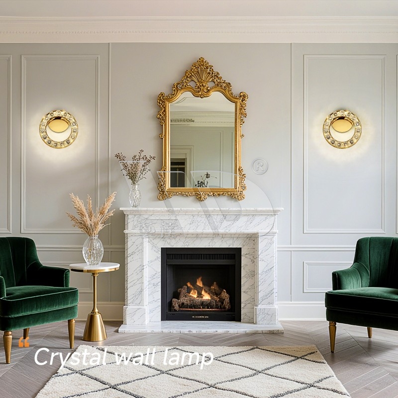 Golden Crystal Wall Light