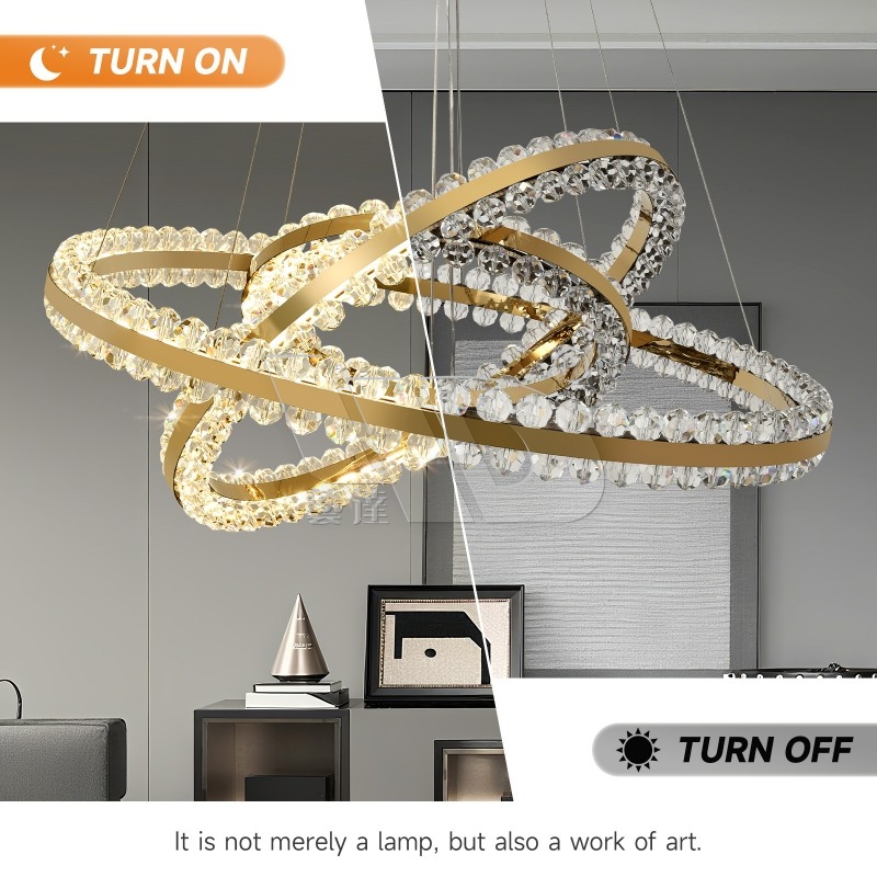 Glass Chandelier (6 Rings)