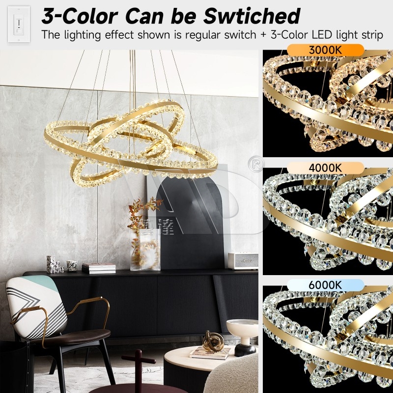 Glass Chandelier (6 Rings)