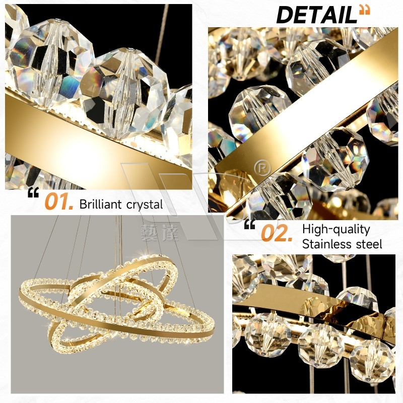 Glass Chandelier (6 Rings)