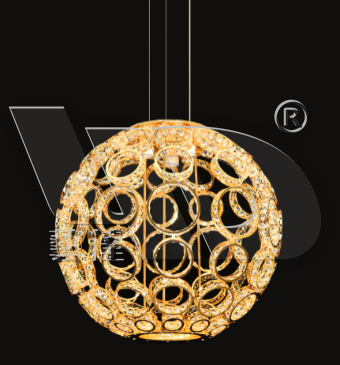 Crystal round ball pendant lamp