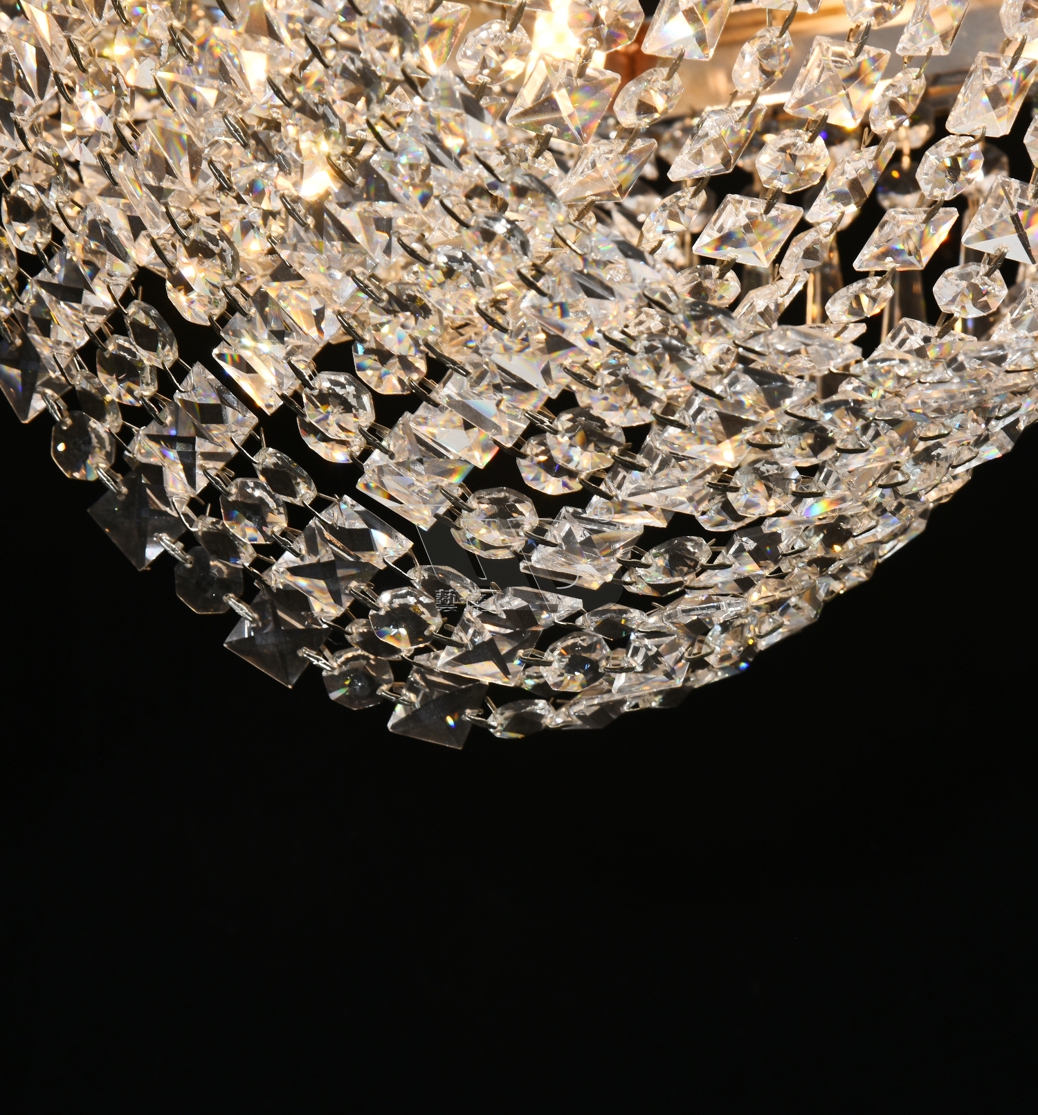 Octagon Crown Crystal Pendant lamp