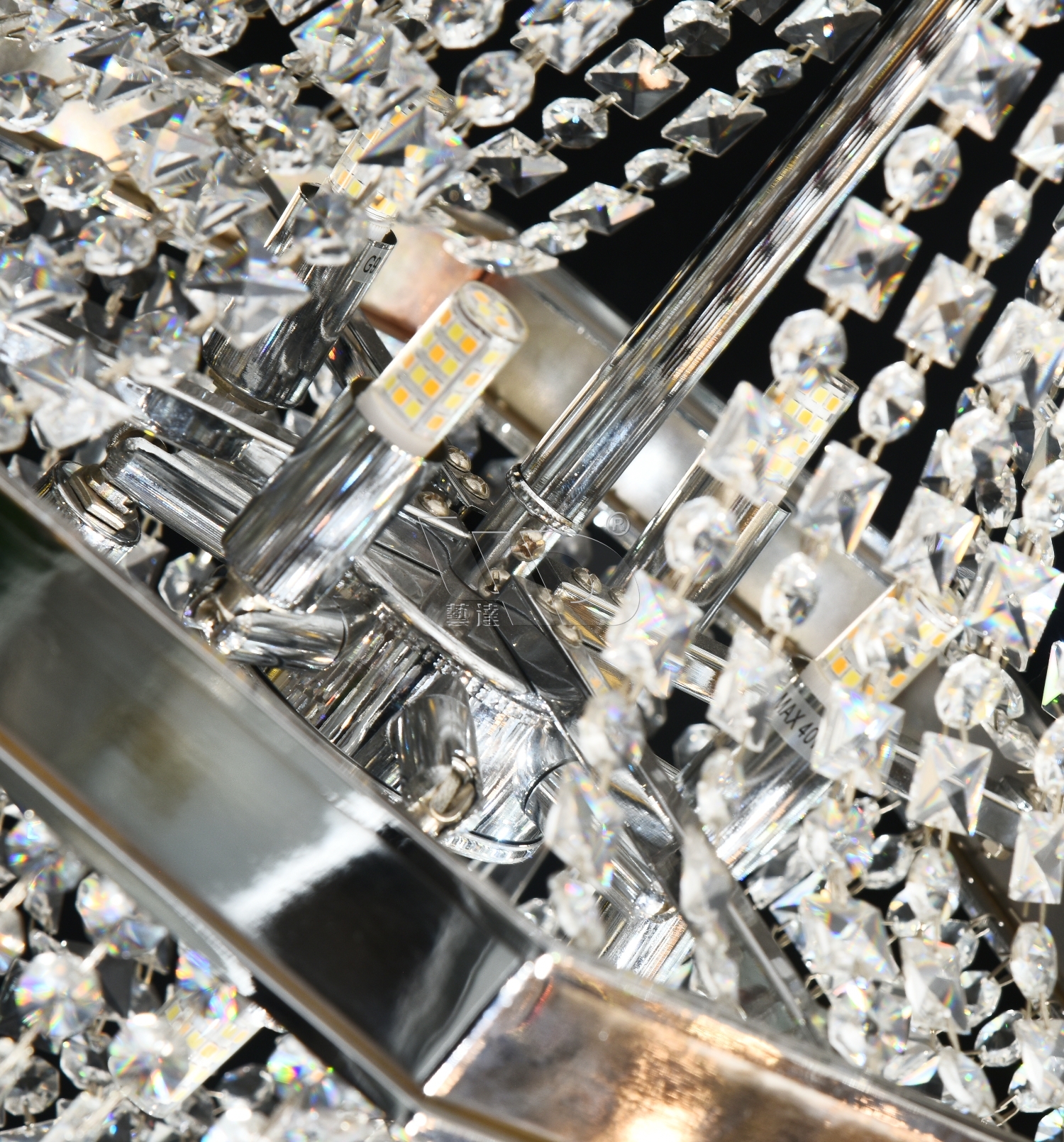 Octagon Crown Crystal Pendant lamp