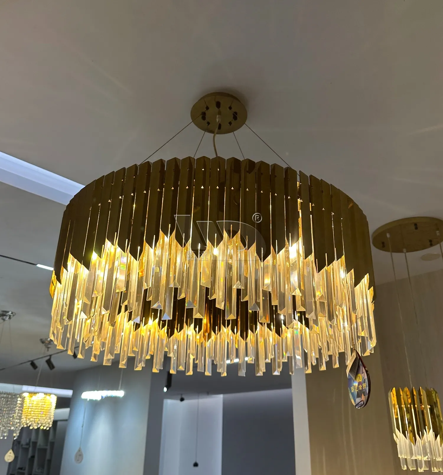 Golden Crystal Bar Pendant lamp