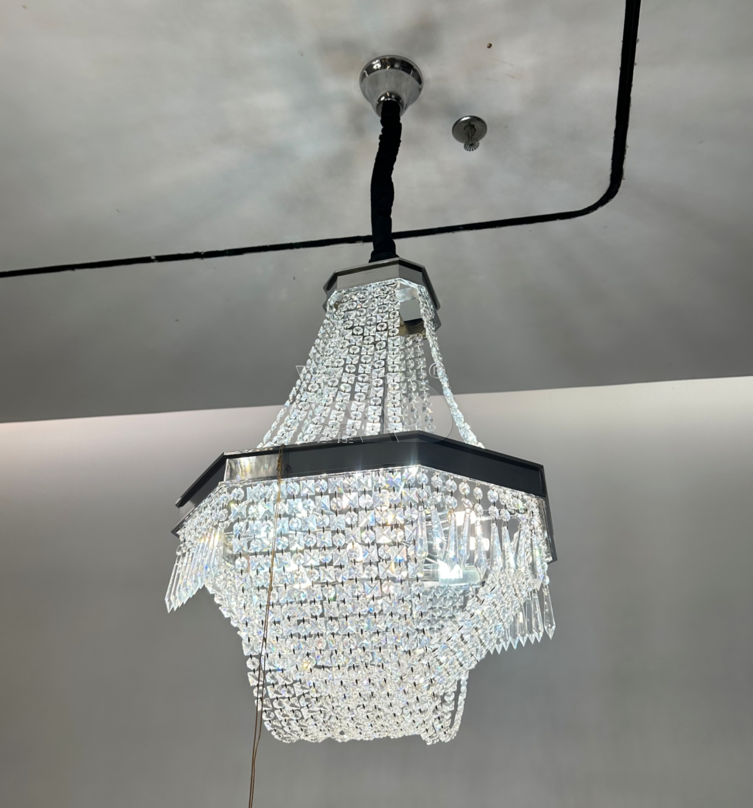 Octagon Crown Crystal Pendant lamp