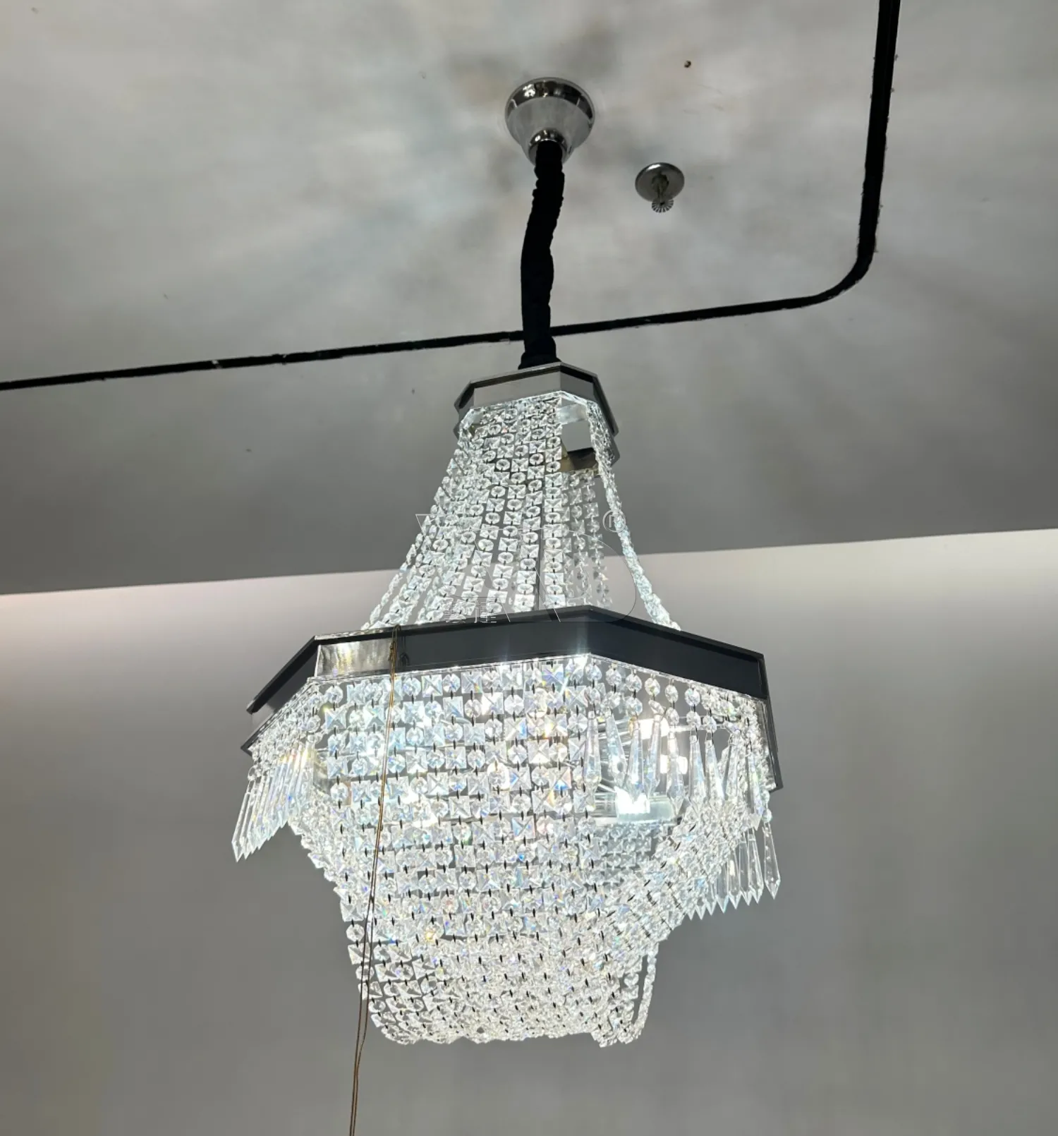 Octagon Crown Crystal Pendant lamp