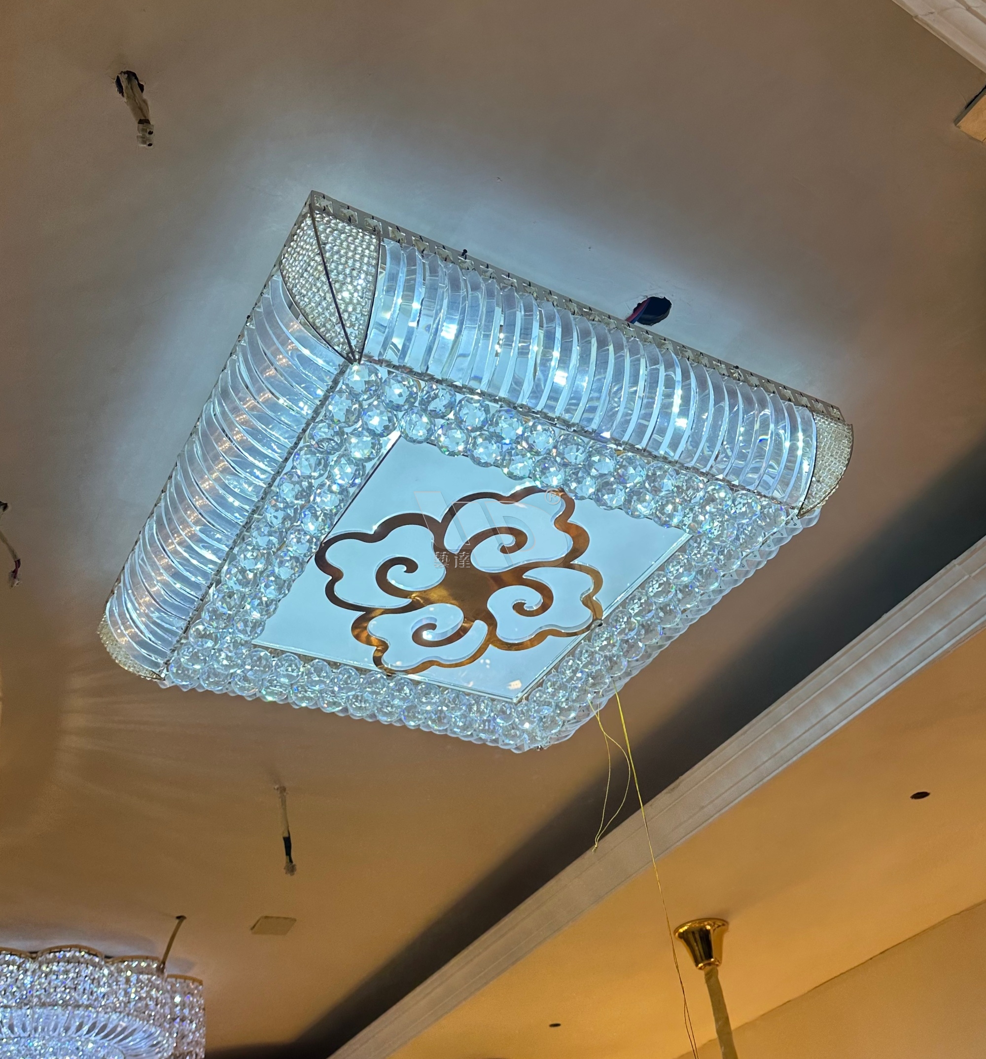 the square crystal ceiling light