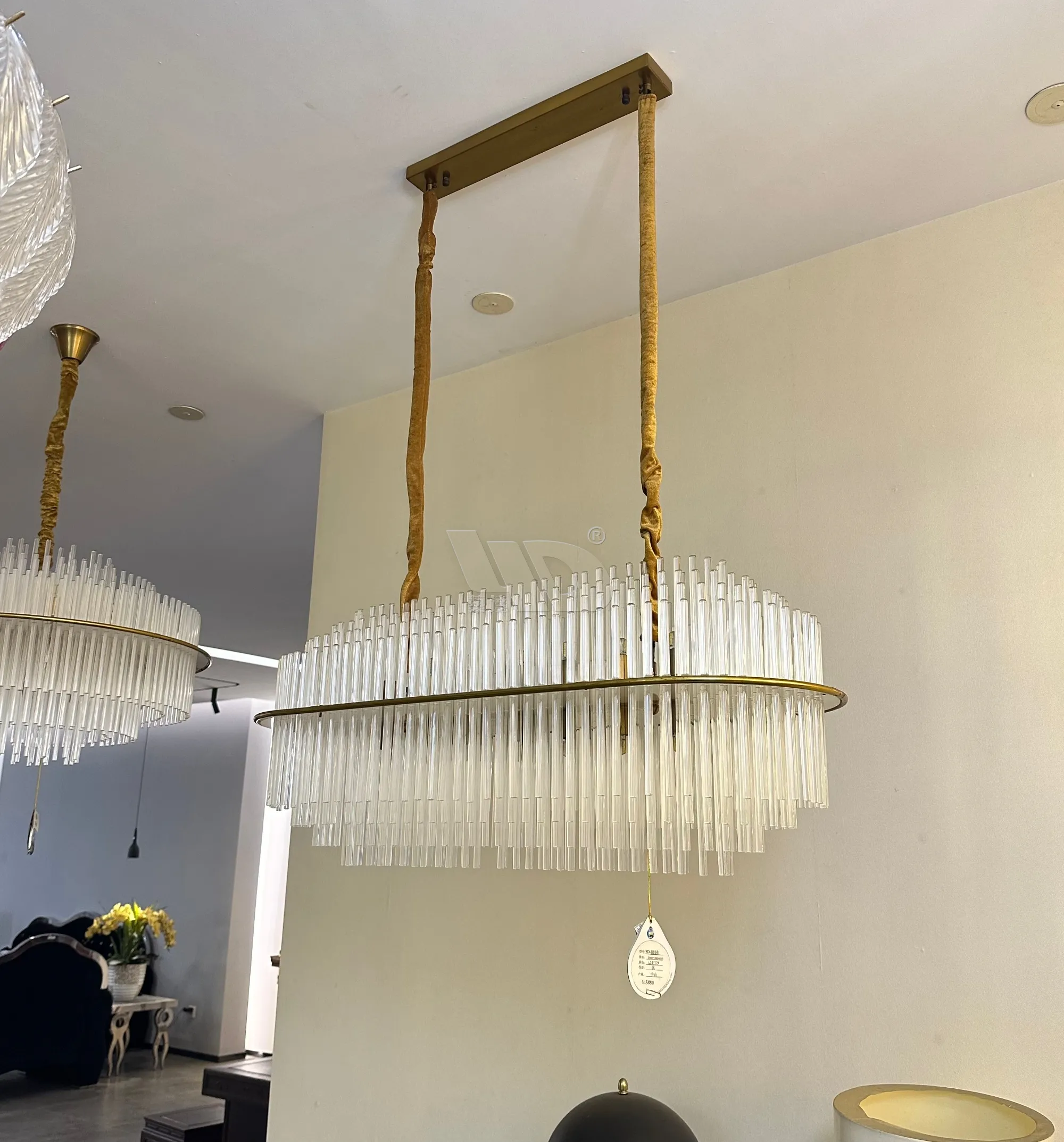 Rectangle Glass Pendant Light